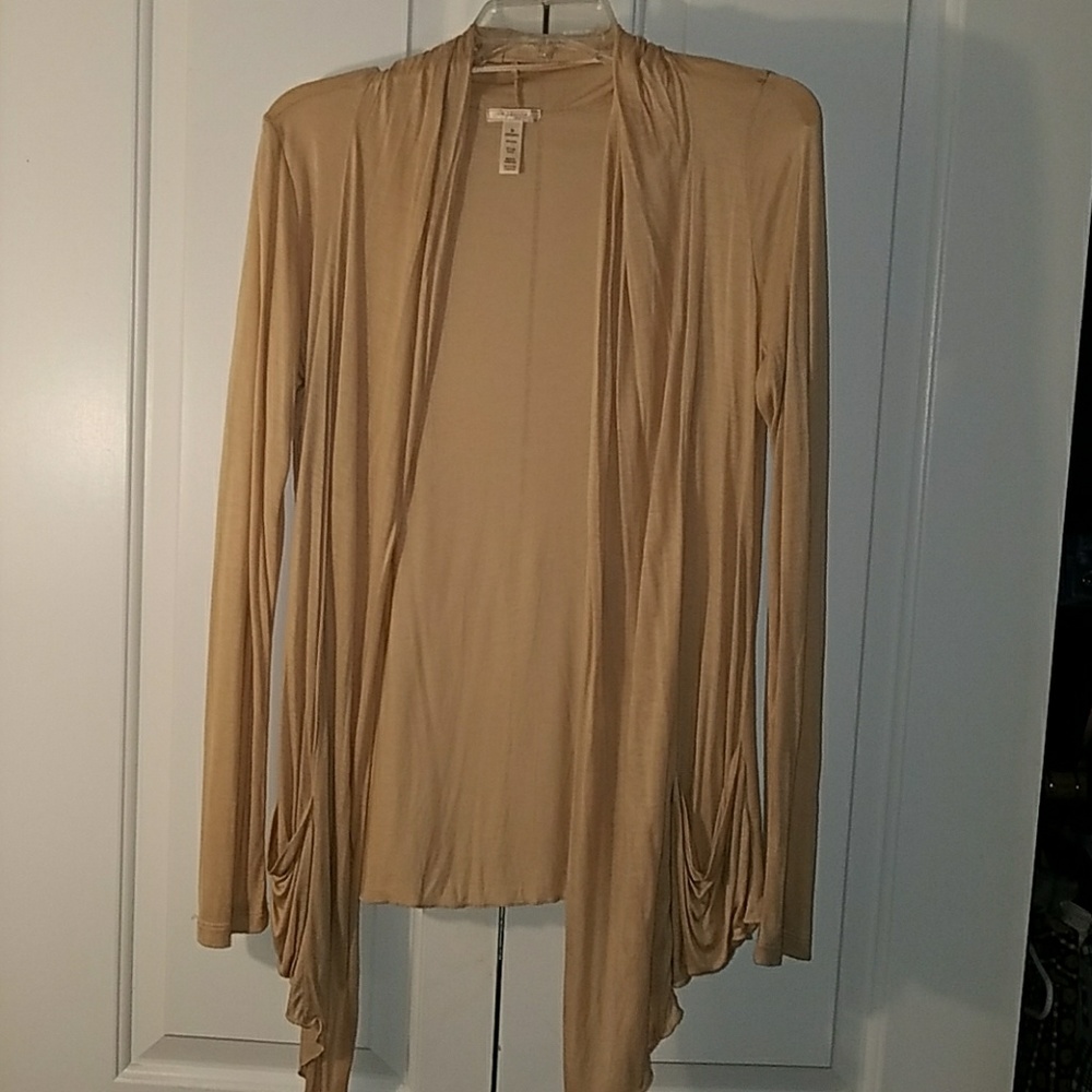 Tan Long Sleeve Cardigan - Med
